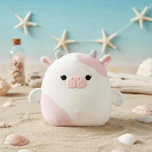 Vista 3 de Squishmallow Official Kellytoy - Escuadrón coleccionable de la vida marina, animales suaves y blandos (Malia Pink Sea Cow, 8 pulgadas)