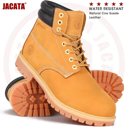 Vista 2 de Botas de trabajo para hombre de aceropunta suave, antideslizantes, de goma, resistentes a la construcción, aceite industrial, botas de construcción