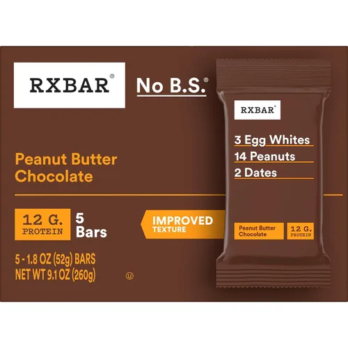 Vista 8 de RXBAR - Barras de proteína, con 12g de proteína, snacks libres de gluten, sabor a chocolate con mantequilla de maní (6 cajas, 30 barras)