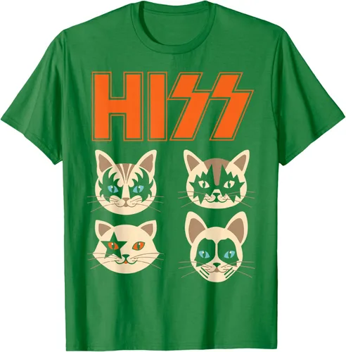 Vista 52 de Camiseta Hiss Funny Cats Kittens Rock Rockin, Negro