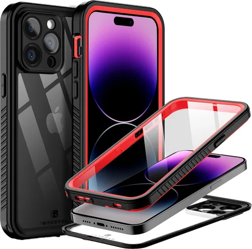 Vista 17 de BEASTEK Funda impermeable para iPhone 14 Pro, funda subacuática a prueba de golpes, a prueba de polvo, serie FSN con protector de pantalla integrado