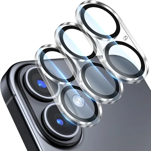 Vista 10 de Protector de lente de cámara para iPhone, vidrio templado 9H, antiarañazos, compatible con fundas, círculo nocturno, claridad HD sin burbujas