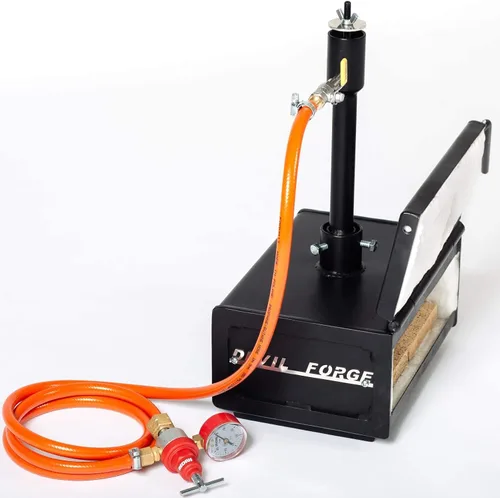 Vista 8 de DEVIL-FORGE Forja de propano de gas Farrier DFHS1+1D/2.8", 1 quemador DFP (80.000 BTU), válvula de bola de gas, estrangulador de aire, 1 puerta