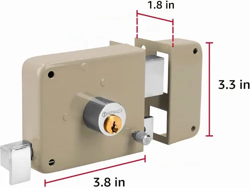 Vista 3 de Truper 43583 / CS-70DB - Juego de cerraduras de puerta con borde derecho, llave estándar