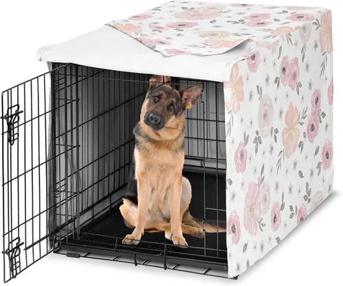 Vista 15 de Sweet Jojo Designs Funda para Jaula de Perro Mediano de 36 Pulgadas (Floral Bohemio) para Jaulas de Mascotas para Niñas, Fundas para Perreras Óxido