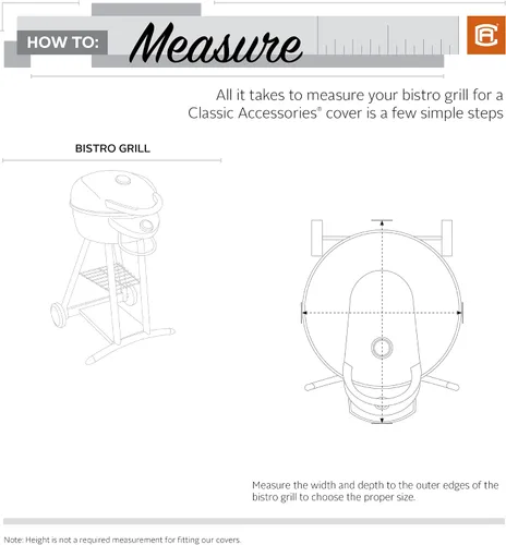 Vista 14 de Classic Accessories Veranda - Cubierta para parrilla de barbacoa Bistro resistente al agua de 30 pulgadas