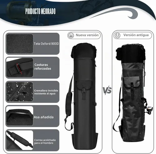Vista 2 de Transportador de caña de pescar – Bolsa organizadora de carrete de caña de pescar para equipo, viajes, regalos para hombres, familia