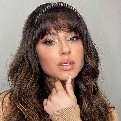 Vista 7 de Flequillo de cabello humano con clip, flequillo delgado con correa de diamantes de imitación, extensiones de cabello para mujer, flequillo plano