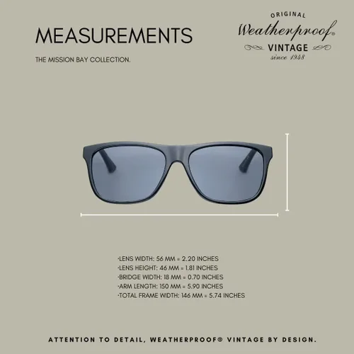 Vista 4 de Weatherproof Vintage Gafas de sol de diseñador para hombres y mujeres, protección UV400, marco cuadrado duradero con patillas de metal mate y punta