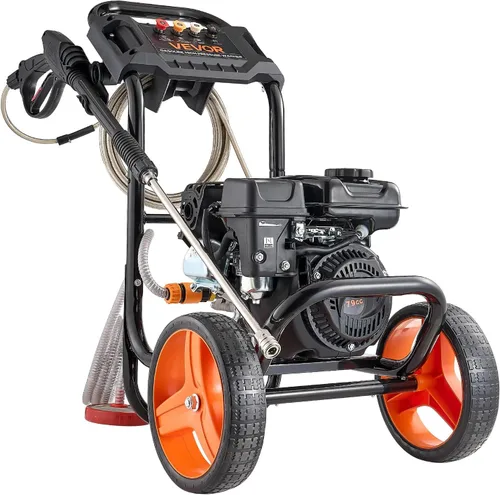 Vista 9 de VEVOR Lavadora a presión de gas 2900 PSI y 1.85 GPM máximo, bomba de aluminio mejorada con pistola rociadora y varita, juego de 4 boquillas