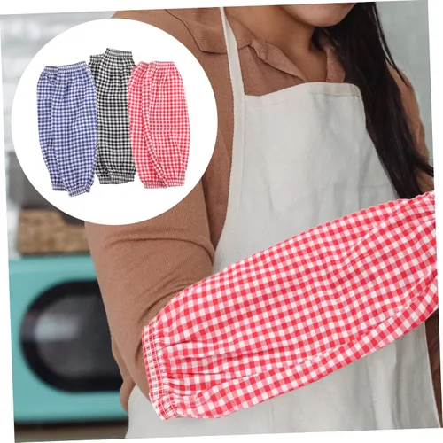 Vista 3 de Abaodam 3 pares de mangas resistentes a las manchas para tareas domésticas, fundas protectoras de brazos, mangas de brazo para hombres, camisas