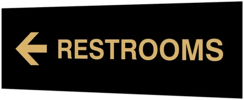 Vista 78 de Signs ByLITA Basic Restrooms - Letrero direccional para pared o puerta (negro), pequeño (paquete de 1)