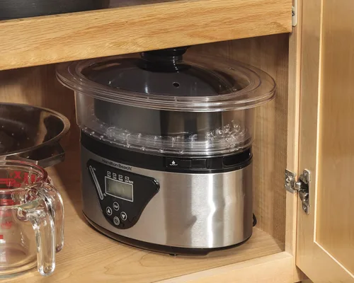 Vista 10 de Hamilton Beach - Vaporizador de alimentos eléctrico digital y arrocera para cocina rápida y saludable de verduras y mariscos, tazones apilables