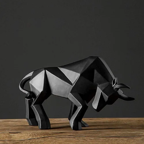 Vista 5 de ASNOMY Figurina de Toro de Poliresina para Decoración del Hogar, Esculturas Abstractas, Decoración del Hogar con Ornamento de Animal Original
