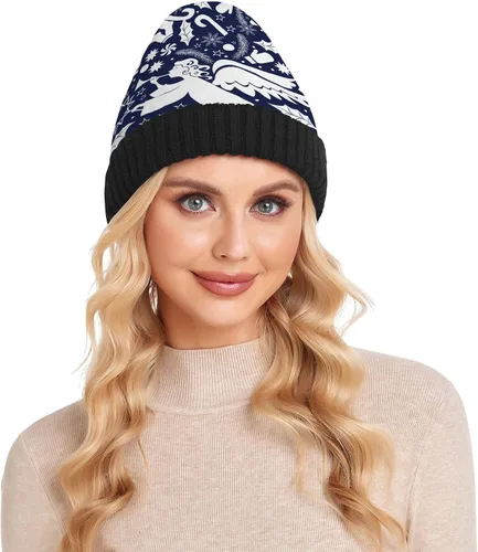 Vista 7 de SPRIPORT Gorro para mujeres y hombres, suave, holgado, cálido, para invierno, reversible, para otoño