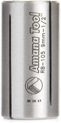 Vista 6 de Amana Tool Reductor de pinza de enrutador de acero de alta precisión RB-128 1/2 D total x 1/4 D interior x 1-3/16 pulgadas de largo