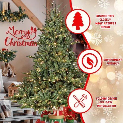 Vista 6 de 7.5ft PE PVC Artificial Christmas Tree