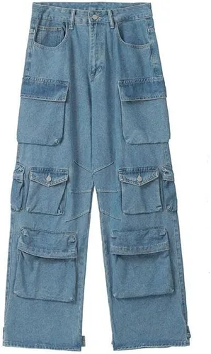 Vista 7 de Pantalones cargo holgados para mujer, ropa Y2K, multibolsillos, ajuste relajado, ropa de hadas Grunge, ropa Alt Emo Streetwear