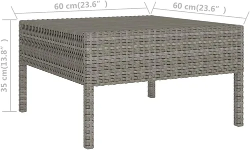 Vista 8 de Ensemble Salon de Jardin 8 Pièces Gris Anthracite Modulable avec Coussins, Meuble d'Extérieur Pour Terrasse et Balcon, Confortable et Résistant aux