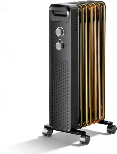 Vista 8 de ZAFRO 1500 W Calentador Eléctrico de Radiador Lleno de Aceite con Termostato Ajustable, Protección Contra Sobrecalentamiento y Vuelco, Bajo Nivel