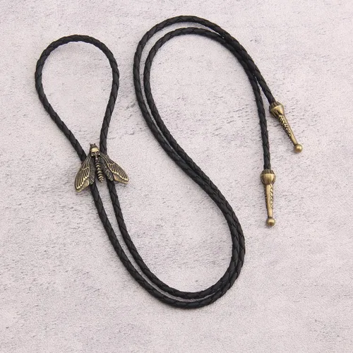 Vista 306 de Jeilwiy Corbata de bolo para hombre, corbata de vaquero occidental, collar de corbata de bolo dorado, corbata de cuero, corbata de Halloween