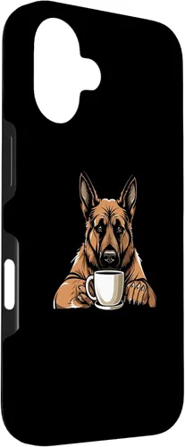 Vista 3 de iPhone 16 Dog Breed Coffee - German Shepherd Case