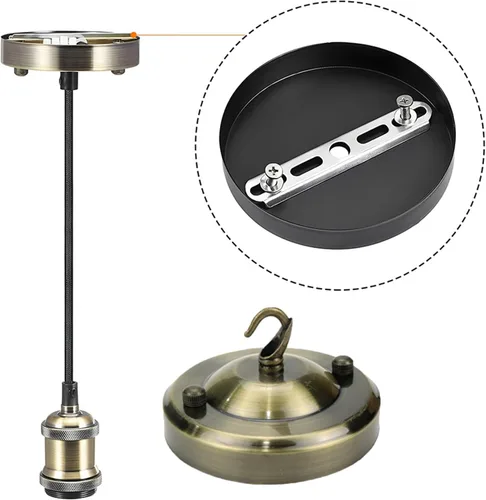 Vista 7 de Juego de 4 piezas de iluminación de techo, soporte de montaje, placa transversal de repuesto con tornillos, tuercas para lámparas de techo, lámparas