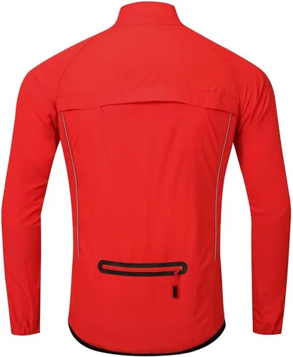 Vista 3 de WOSAWE Chaqueta de ciclismo para hombre, rompevientos ultraligera reflectante