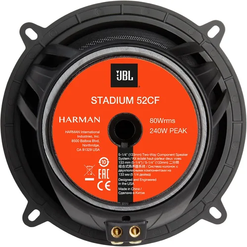 Vista 5 de JBL Sistema de altavoces de componentes de audio para automóvil de 5 1/4 "sin parrilla, negro