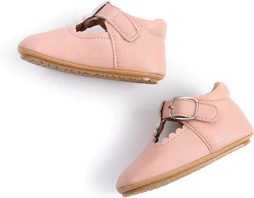 Vista 5 de SENIURIS Baby Girls Mary Jane Flats Shoes with Non-Slip Soft Rubber Sole Toddler First Walking Princess Dress Shoes