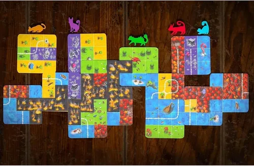 Vista 3 de The City Of Games Race to The Raft - Juego de mesa de rompecabezas social para construir caminos y colocar azulejos, salvar a los gatos de la isla