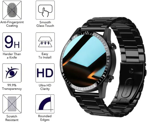 Vista 2 de Paquete de 3 protectores de pantalla compatibles con FILIEKEU I9Y Smart Watch de 1.3 pulgadas, vidrio templado para I9 1.3 pulgadas, protectores