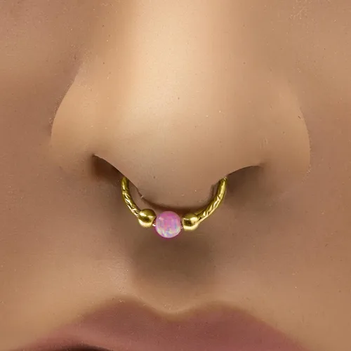 Vista 39 de Fake Opal Septum Rings