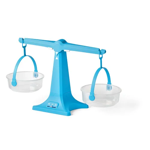Vista 3 de hand2mind Balanza de Bandeja Anidable Azul, Báscula de Equilibrio Doble Transparente para Niños, Báscula de Peso para Líquidos y Sólidos, Fácil