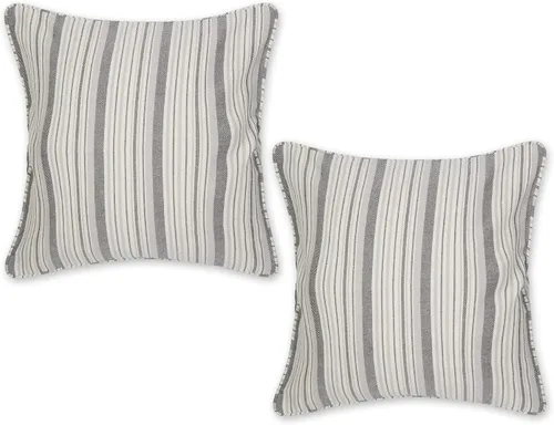 Vista 10 de DII Colección de fundas de almohada, algodón reciclado, cremallera oculta, 18x18, Dobby Plus, blanco roto, 2 piezas