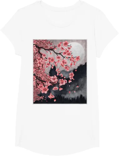 Vista 23 de Sakura - Camiseta japonesa de cerezo en flor japonesa, Negro, S