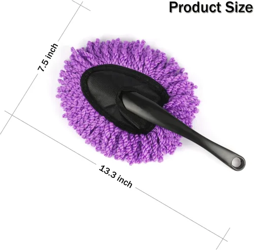 Vista 4 de Amiss Paquete de 2 mini cepillos de microfibra para salpicadero de automóvil, cepillo multifuncional de limpieza para automóvil, accesorios