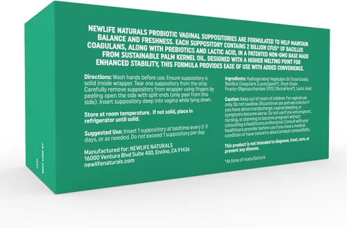 Vista 7 de NewLife Naturals Supositorios probióticos vaginales de 2 mil millones de UFC – Equilibrio femenino del pH y apoyo del olor – Bacillus coagulans +