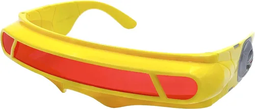 Vista 5 de grinderPUNCH Lentes de sol futuristas para disfraz de alienígena, escudo de cíclope, espejo de fiesta, lente mono, paquete de 2