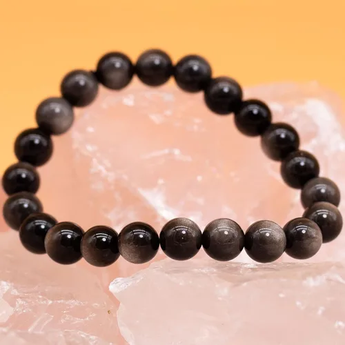 Vista 4 de DAZCOLO - Pulsera de gemas hecha a mano de 7,5 pulgadas, piedras preciosas elásticas de 8 mm, cuentas redondas, cristales de cuarzo, unisex