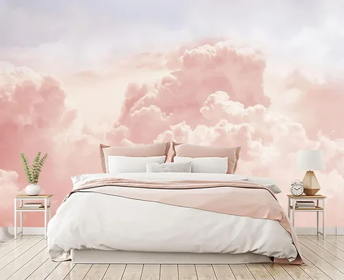 Vista 11 de Papel tapiz mural de pared 3D de metal rojo y negro para dormitorio, 137" x 100