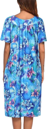 Vista 5 de Ekouaer Vestido de casa con bolsillos para mujer