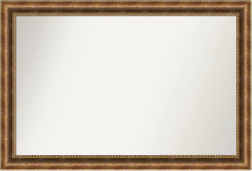 Vista 694 de Amanti Art Espejo de pared personalizado no biselado (25 x 25 pulgadas), marco de bronce acentuado, varios tamaños personalizados, espejo de baño