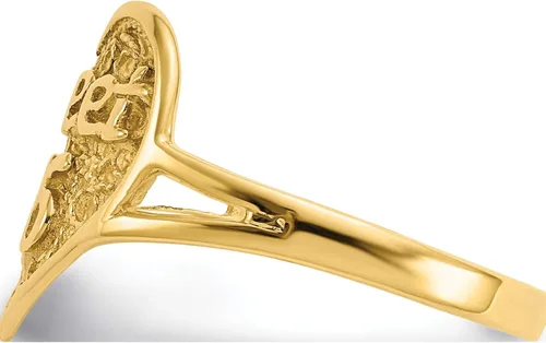 Vista 4 de Anillo de oro amarillo de 14 quilates con diseño de corazón dulce de 16 quilates