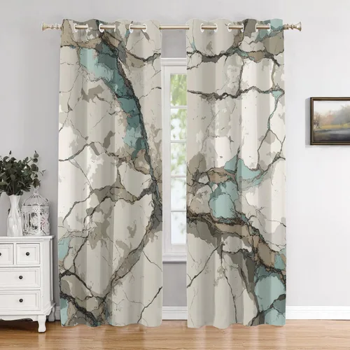 Vista 83 de Cortinas opacas de poliéster multicapa para ventanas de padre e hijo, 2 unidades, 26 x 24 pulgadas