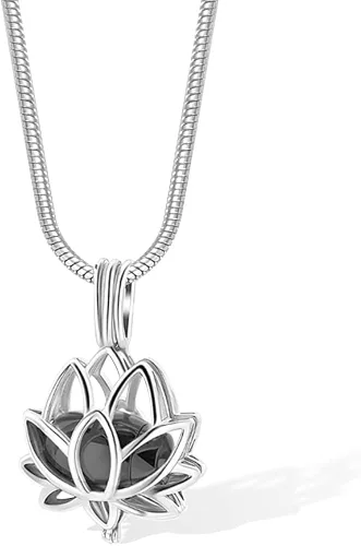 Vista 5 de AILIN Collares de urna con nombre grabado personalizado para cenizas para mujeres y hombres, collar con colgante de recuerdo conmemorativo