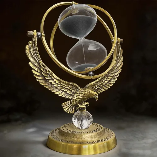 Vista 18 de Reloj de arena con temporizador de arena de 15 minutos, reloj de arena negra de latón vintage, reloj de arena pequeño de metal de 15 minutos, reloj