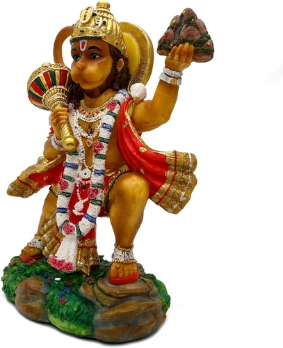 Vista 7 de alikiki Estatua de Hanuman volador de Dios hindú – 9.2 pulgadas de alto Jayanti Murti Pooja Diwali regalo para amigo indio, familia, altar puja