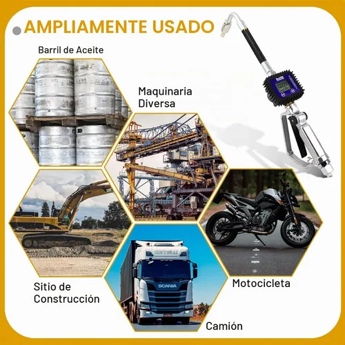 Vista 6 de Boquilla de medidor de válvula de control de aceite digital, pistola de aceite neumática con entrada NPT de 1/2 pulgada, presión de extrusión 7
