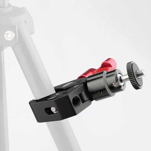 Vista 3 de CAMVATE Super Clamp Articulado Mini Ball Head Mount con 1/4-20 Tornillo para Cámara DSLR Accesorios DIY (Rojo) - 1669